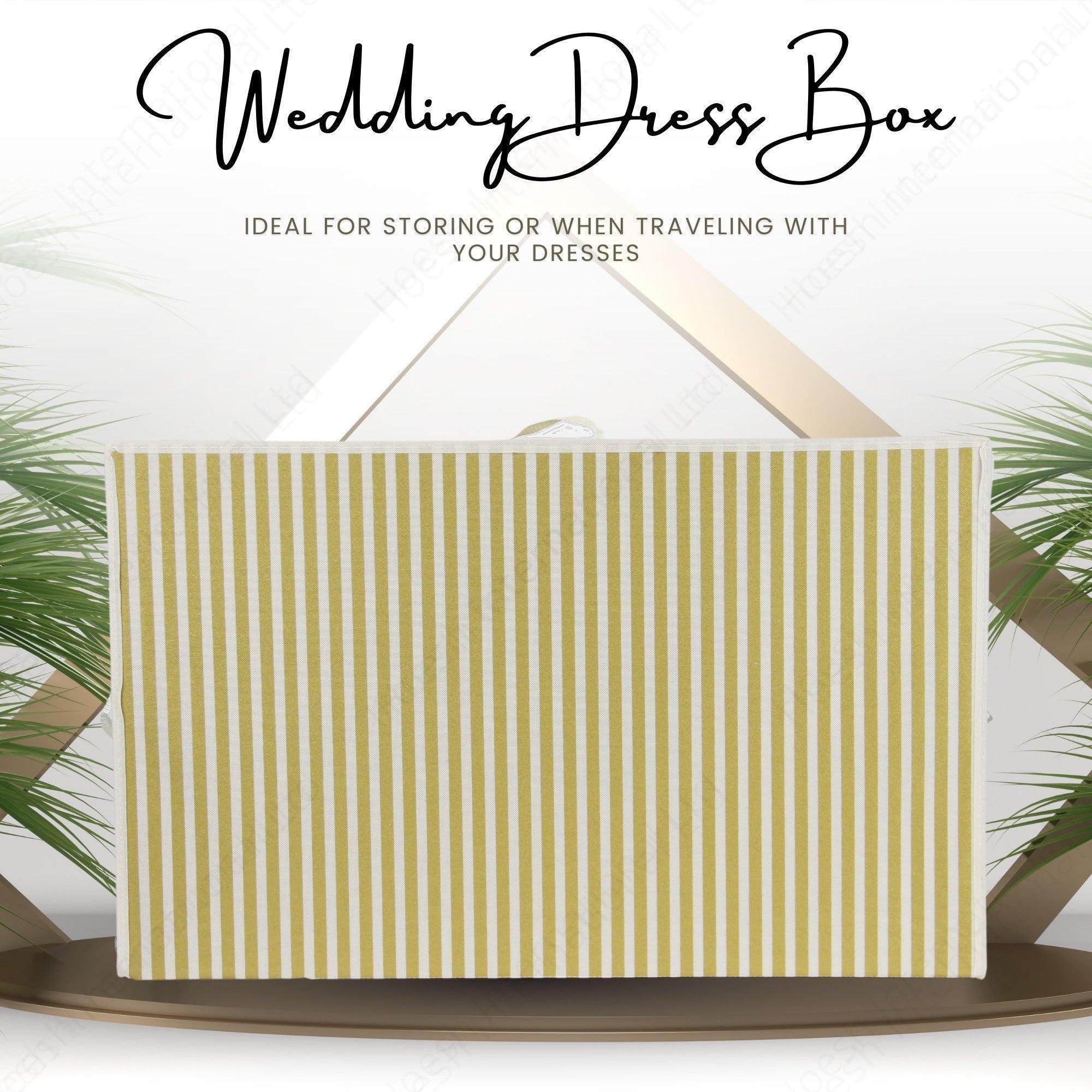 Gold Stripe Wedding Dress Travel Storage Box - Hoesh International Ltd