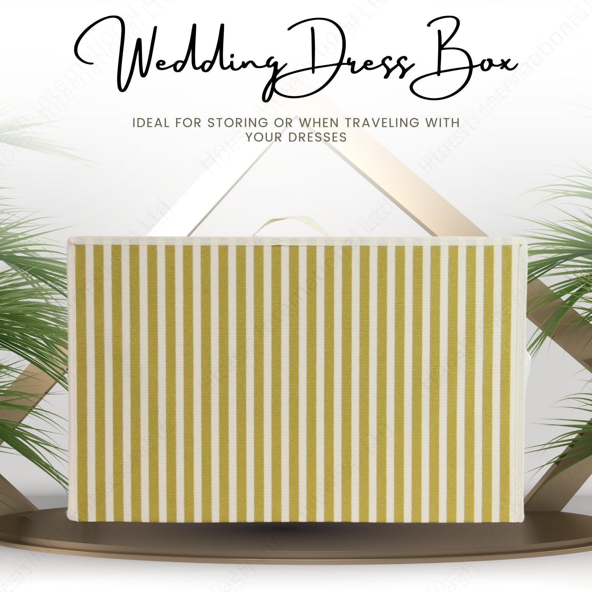 Gold Stripe Wedding Dress Travel Storage Box - Hoesh International Ltd