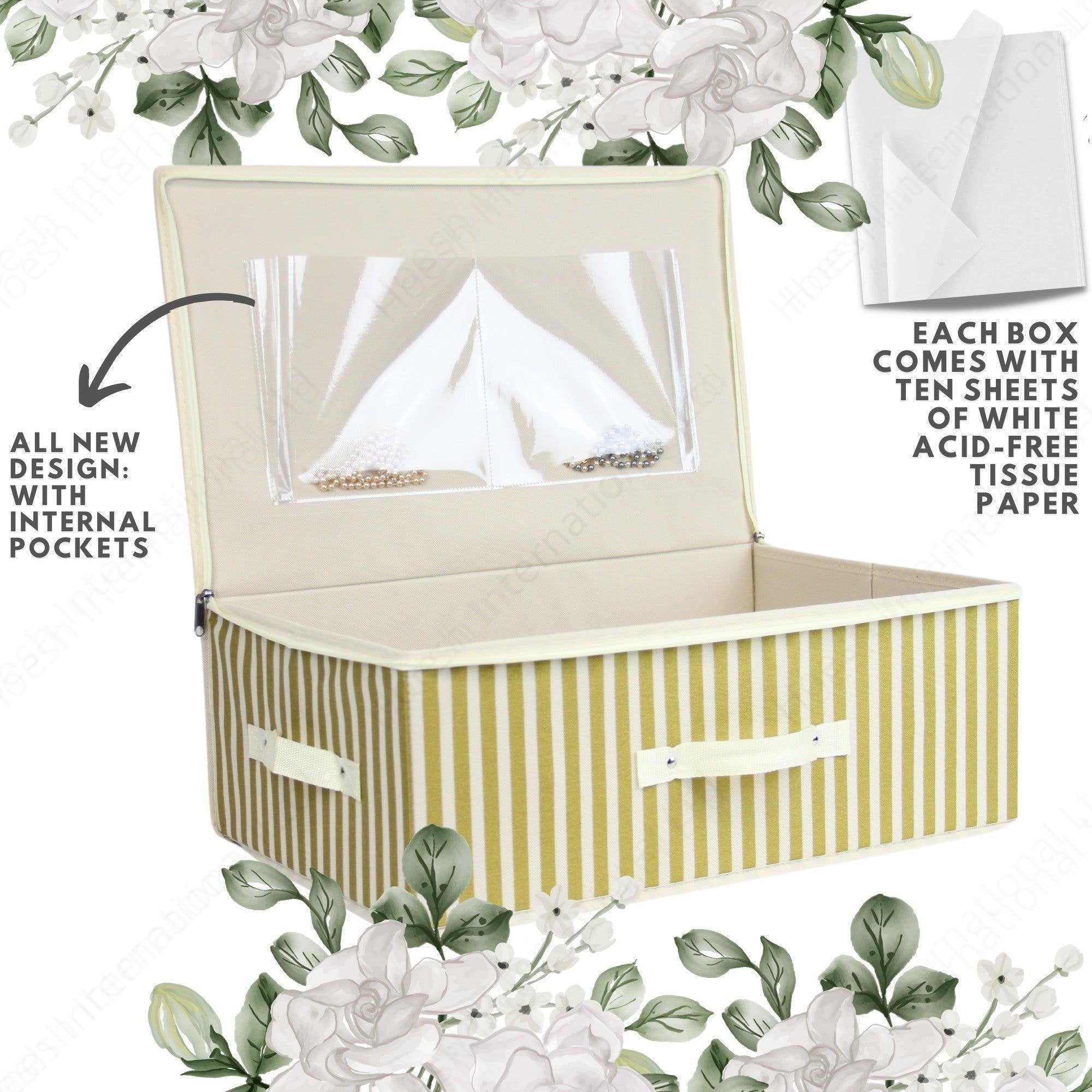 Gold Stripe Wedding Dress Travel Storage Box - Hoesh International Ltd