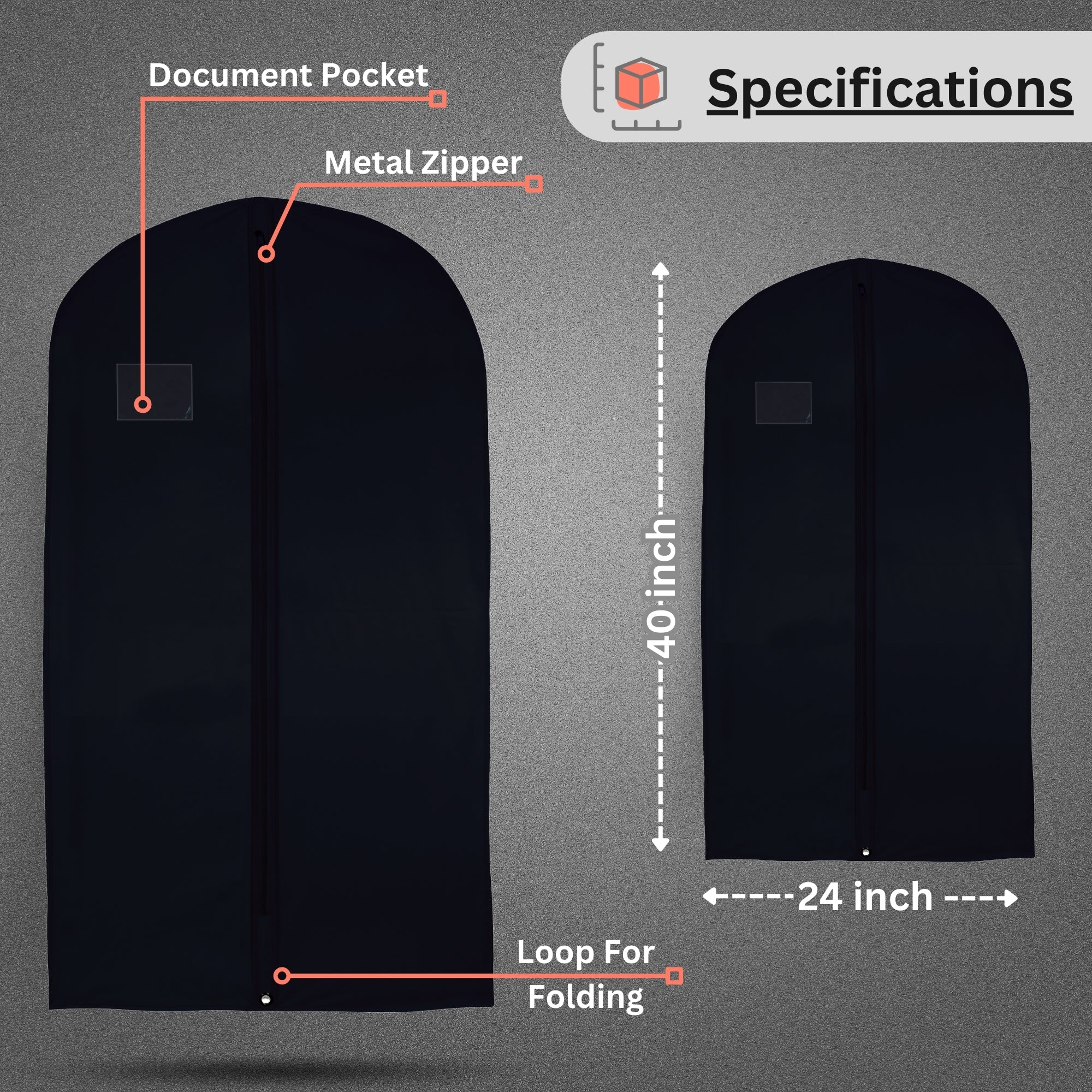 40” Waterproof / Breathable Mens Suit Covers