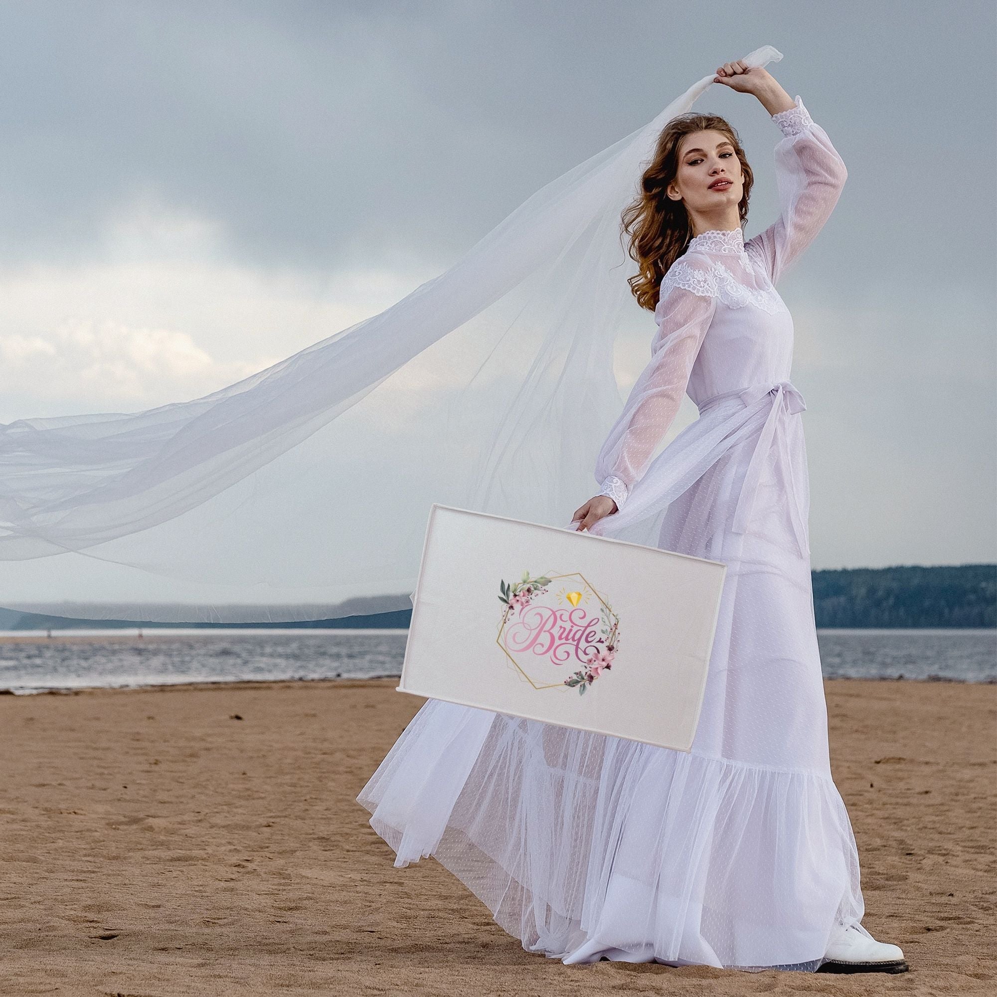 Hoesh UK Bridal Gown Garment Storage Box - Printed Wedding Dress Storage Box With The Bride