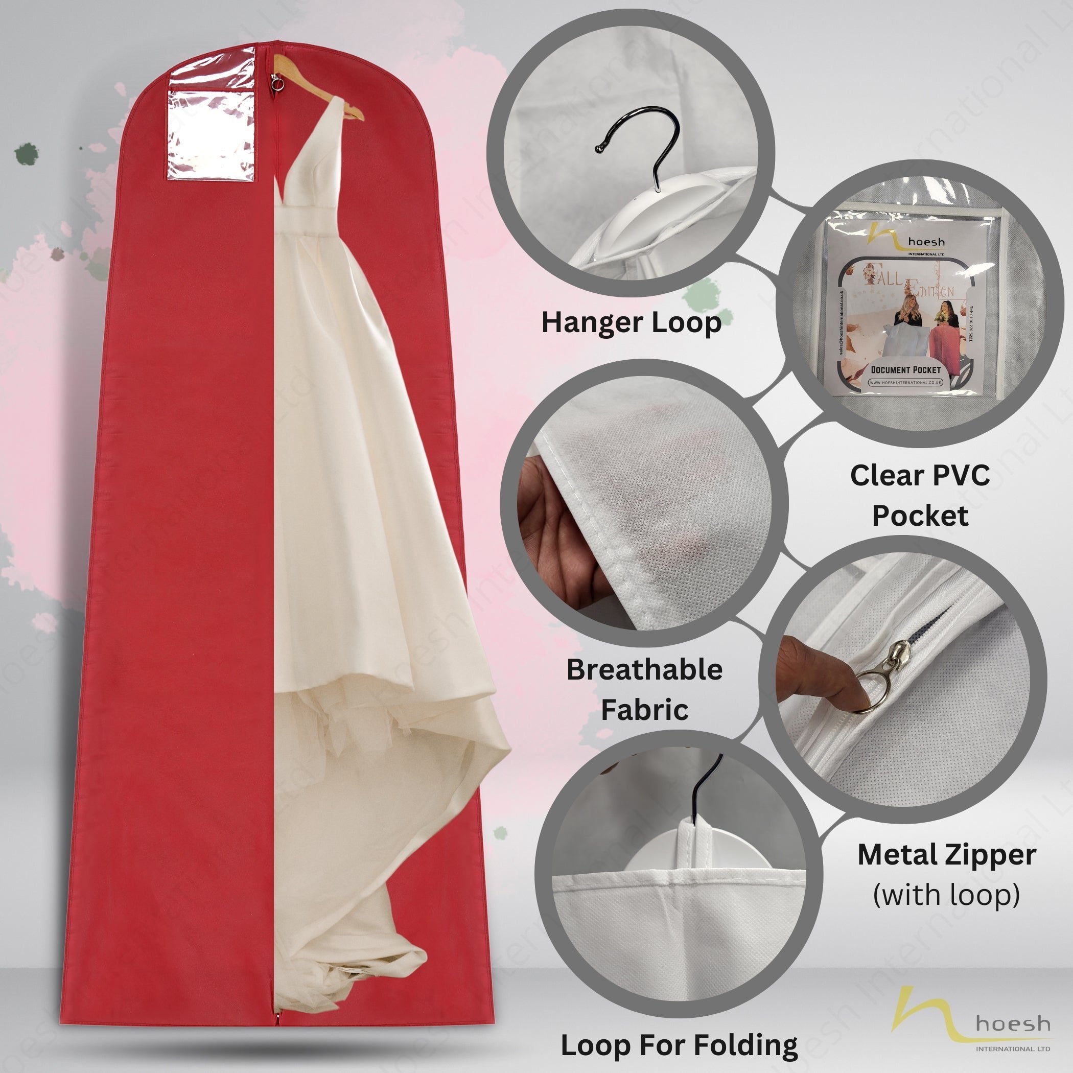 8” Tapered Gusset Bridal Wedding Gown Dress Covers - Hoesh International Ltd