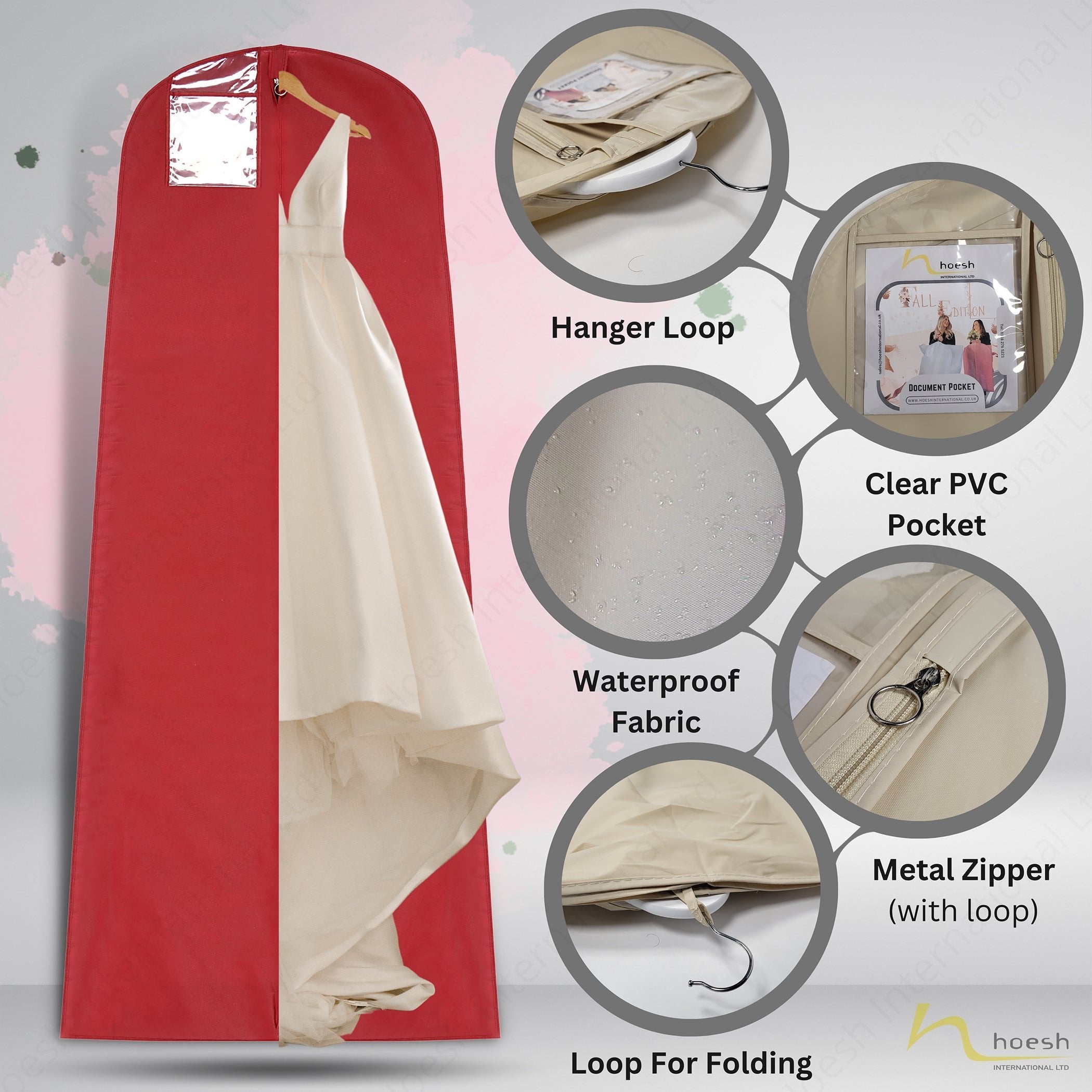 8” Tapered Gusset Bridal Wedding Gown Dress Covers - Hoesh International Ltd