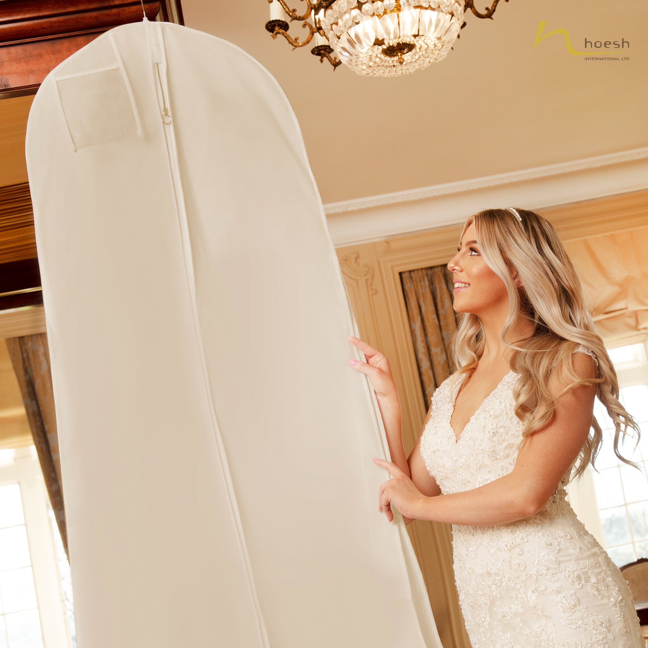 10” Tapered Gusset Cream Bridal Wedding Gown Dress Covers