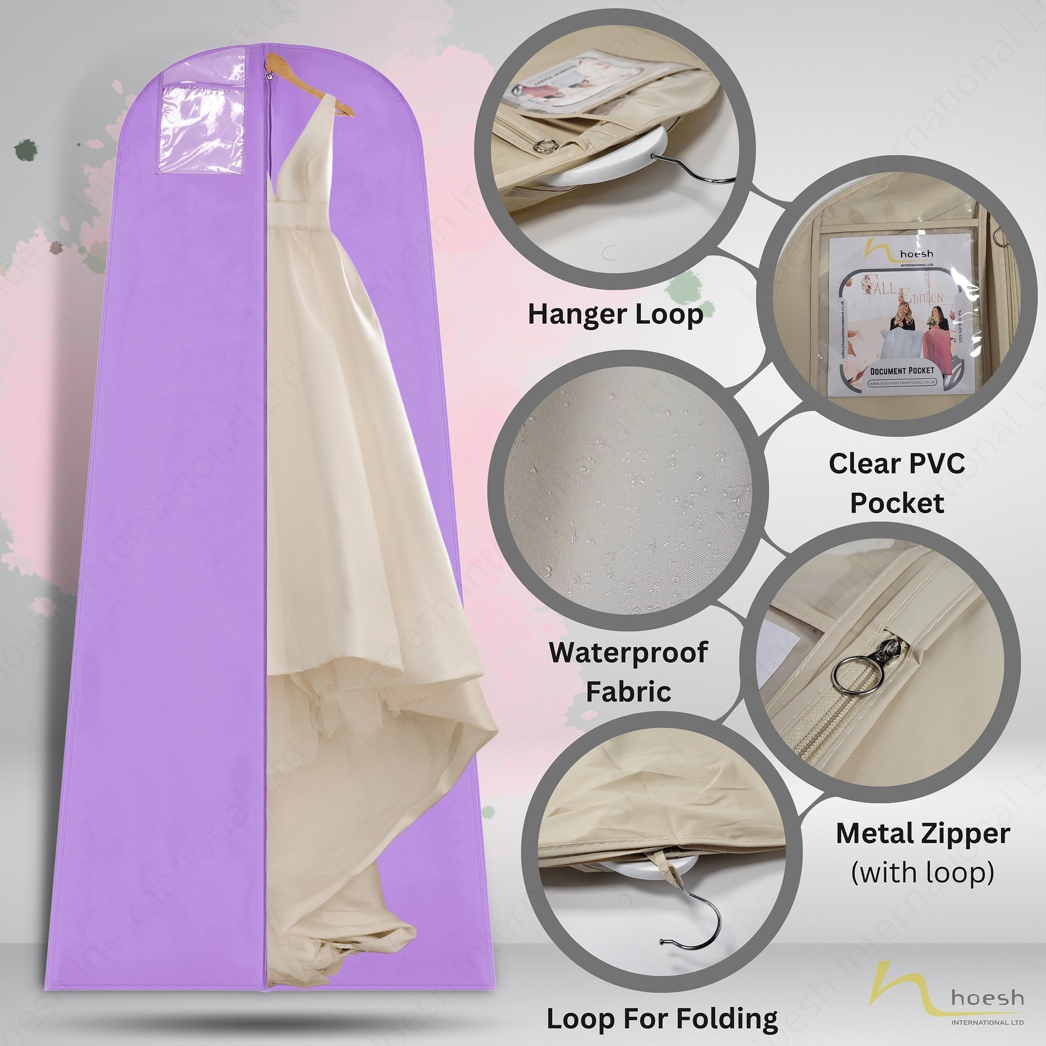 8” Tapered Gusset Bridal Wedding Gown Dress Covers - Hoesh International Ltd