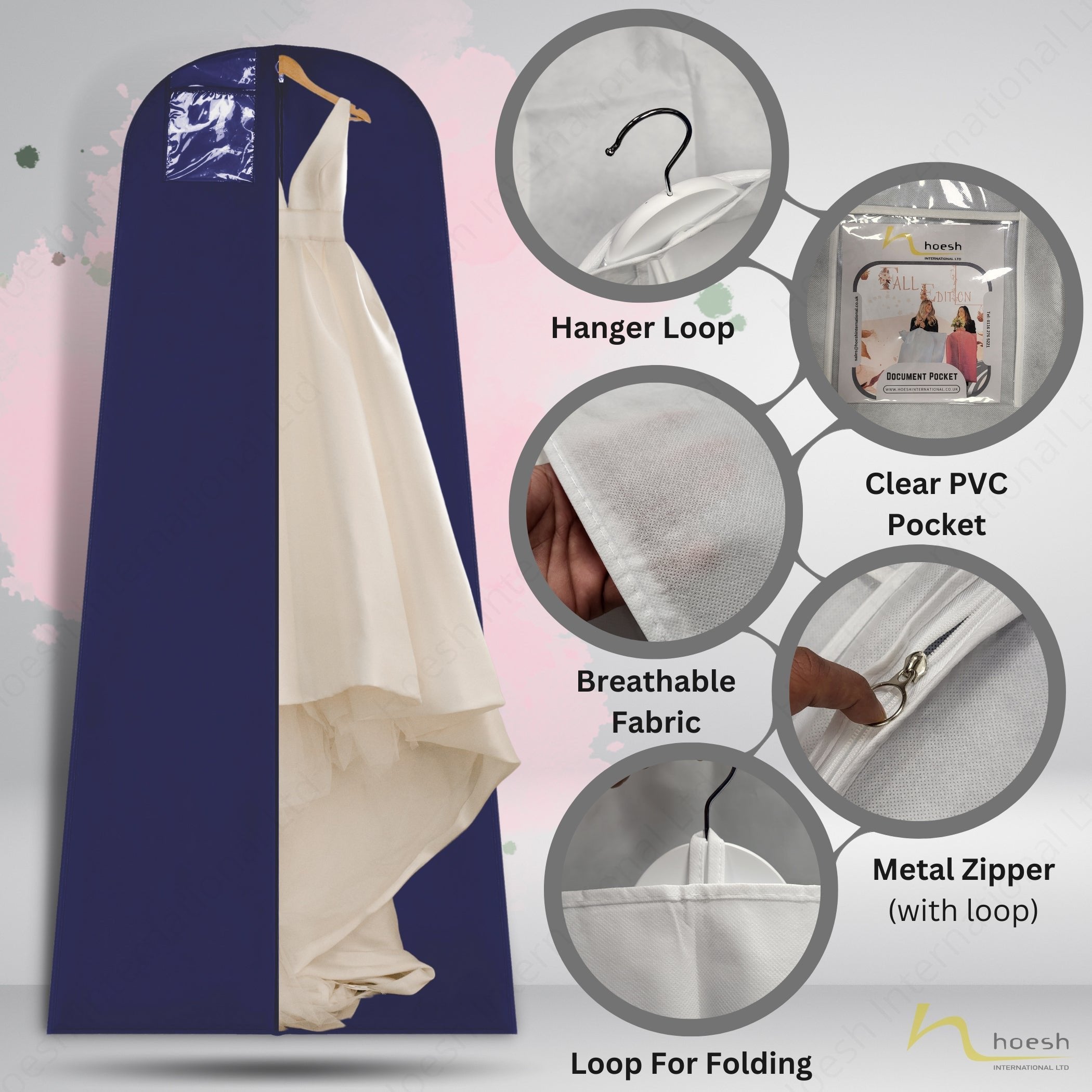 8” Tapered Gusset Bridal Wedding Gown Dress Covers - Hoesh International Ltd