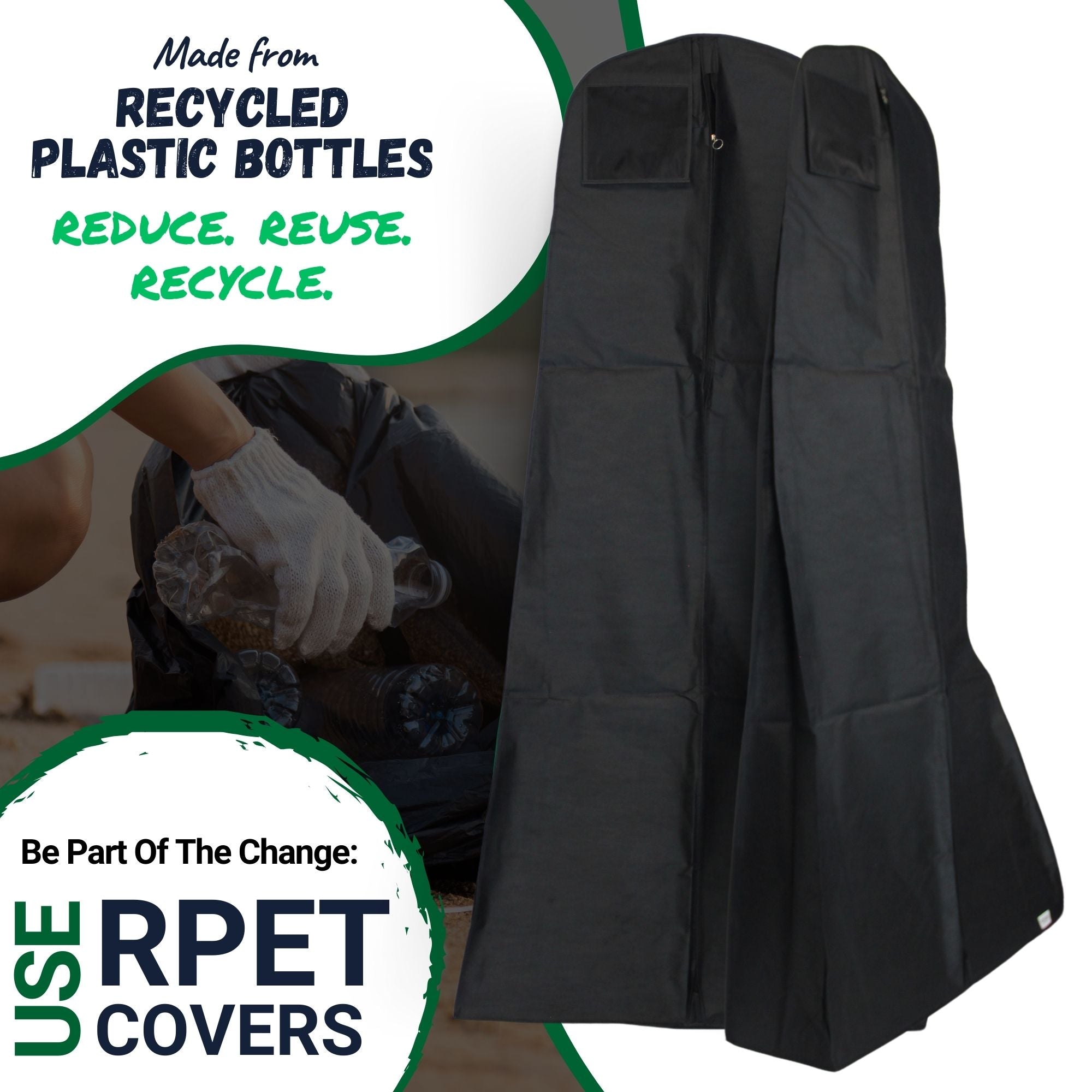 Eco-Friendly Bridal Dress Cover | 22" x 32" x 72" | Sustainable Garment Bag for Wedding Gowns & Formal Wear | Durable, Breathable Protection | Recycled Materials