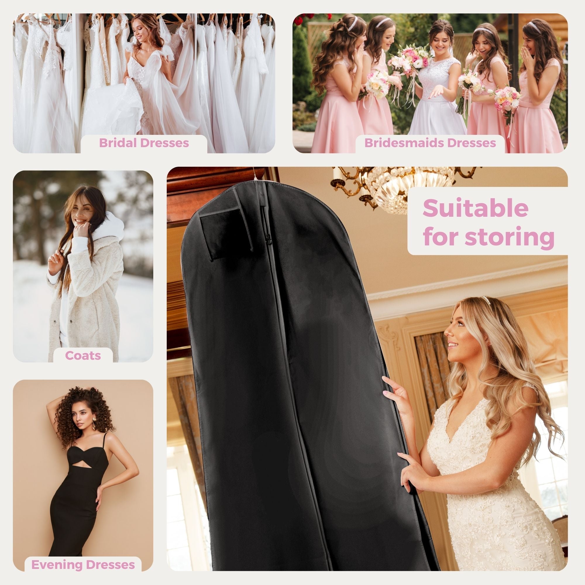 Eco-Friendly Bridal Dress Cover | 22" x 32" x 72" | Sustainable Garment Bag for Wedding Gowns & Formal Wear | Durable, Breathable Protection | Recycled Materials