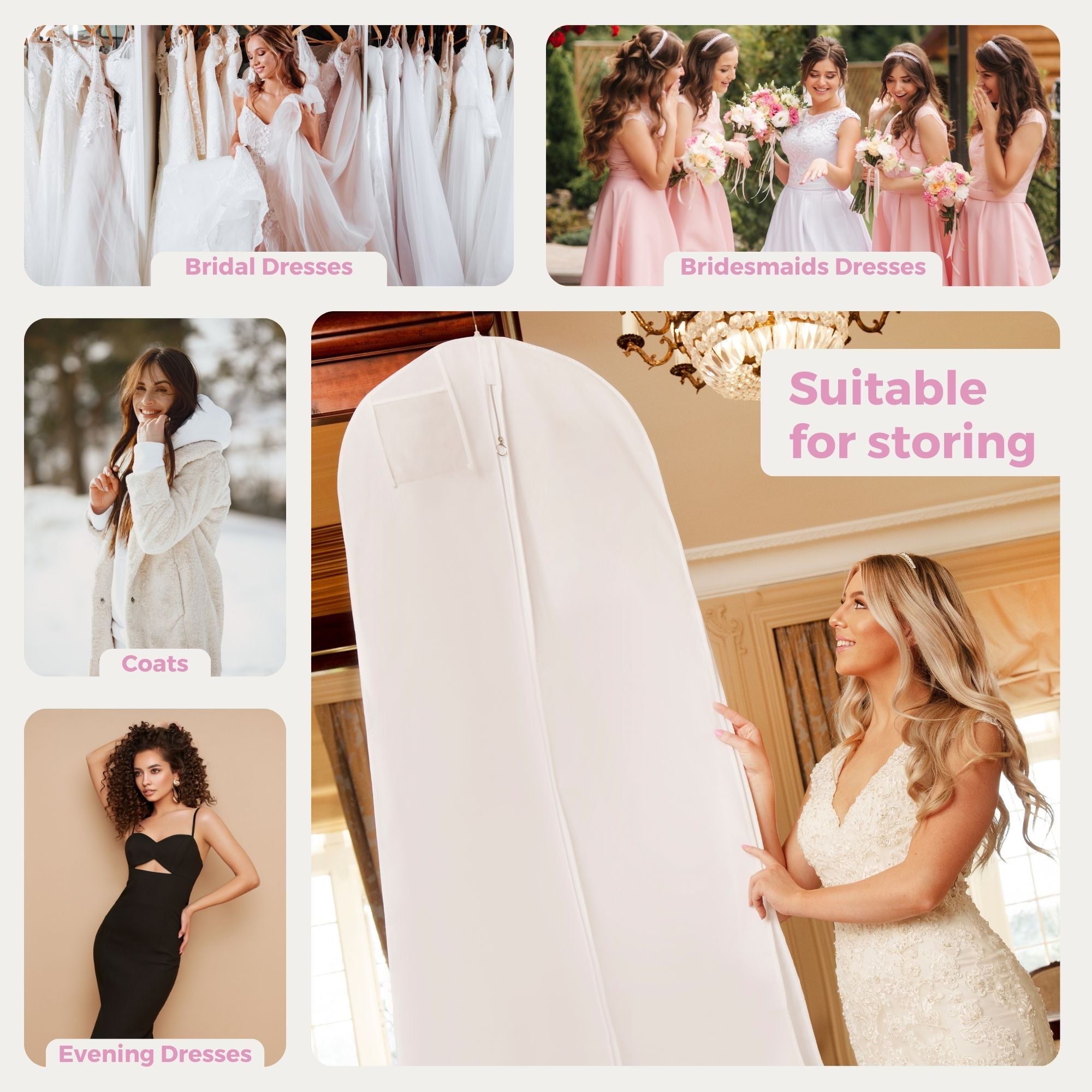 Eco-Friendly Bridal Dress Cover | 22" x 32" x 72" | Sustainable Garment Bag for Wedding Gowns & Formal Wear | Durable, Breathable Protection | Recycled Materials