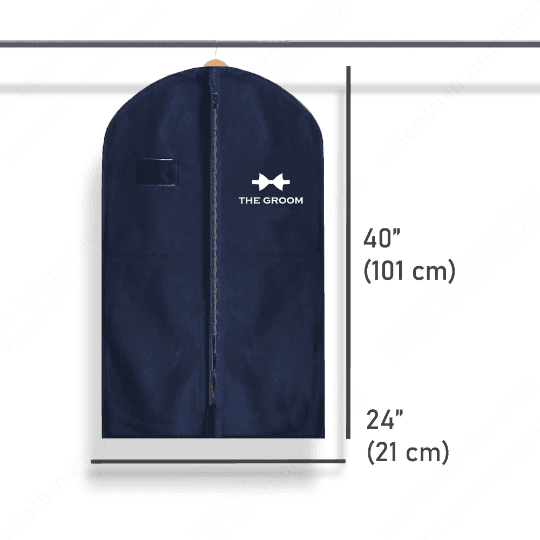 Personalised Groom Suit Cover Mens Garment Bag with Bowtie - Hoesh International Ltd