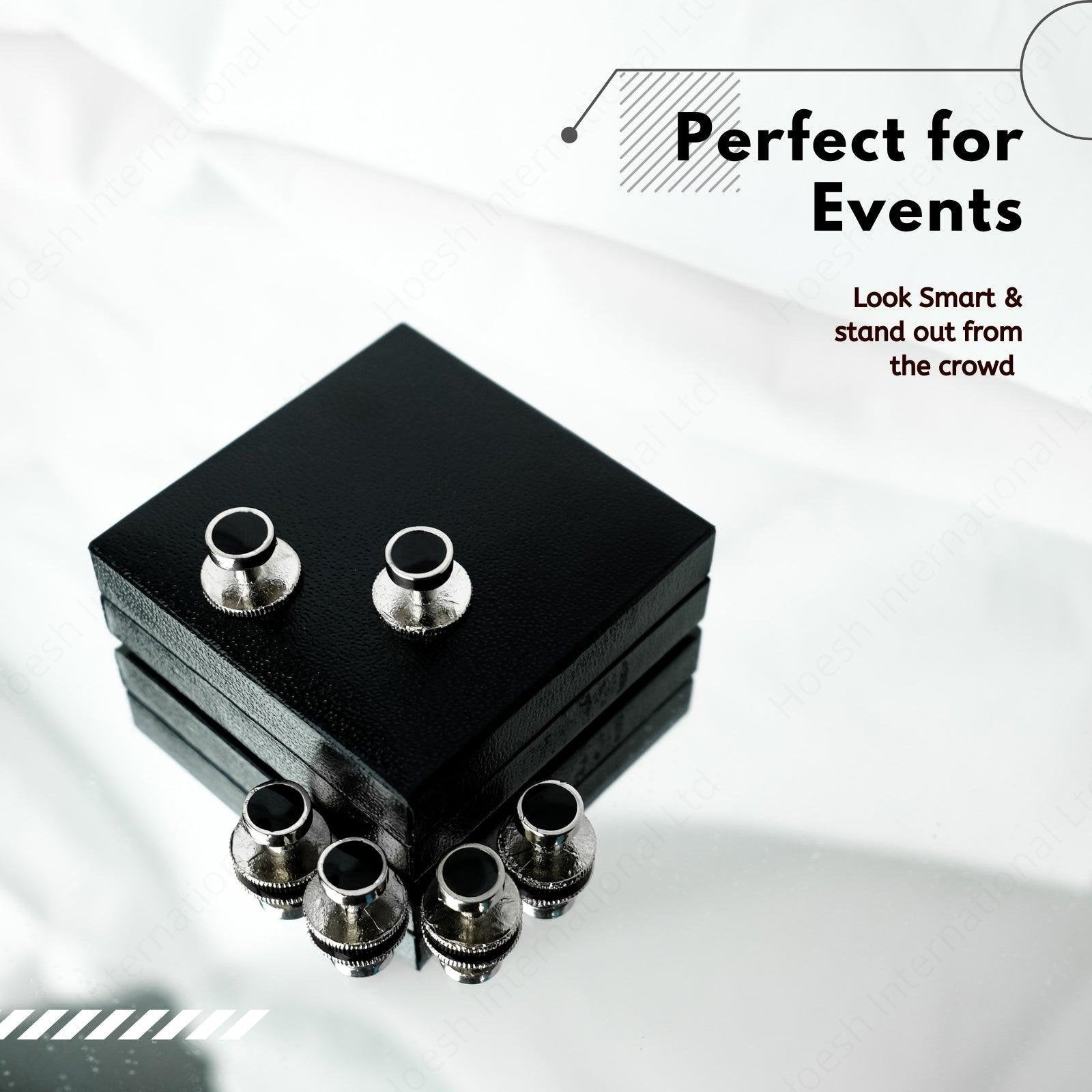 Luxury Dress Shirt Studs Black Tie Event Accessory - Hoesh International Ltd