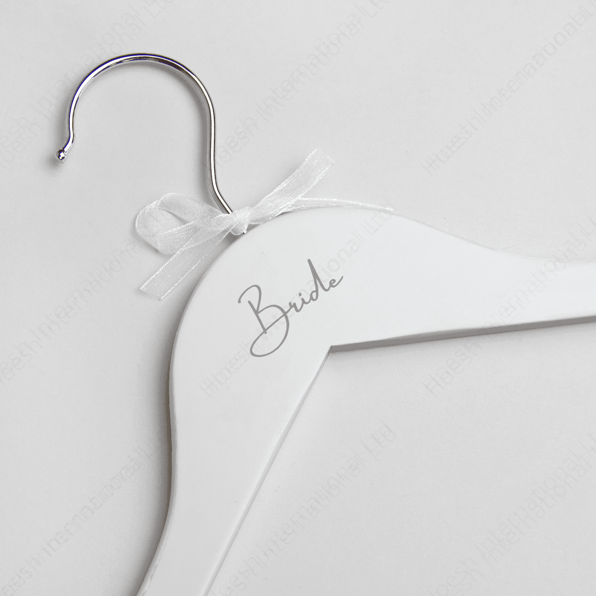 Personalised White Wooden Hanger Printed with BRIDE / BRIDESMAID - Hoesh International Ltd