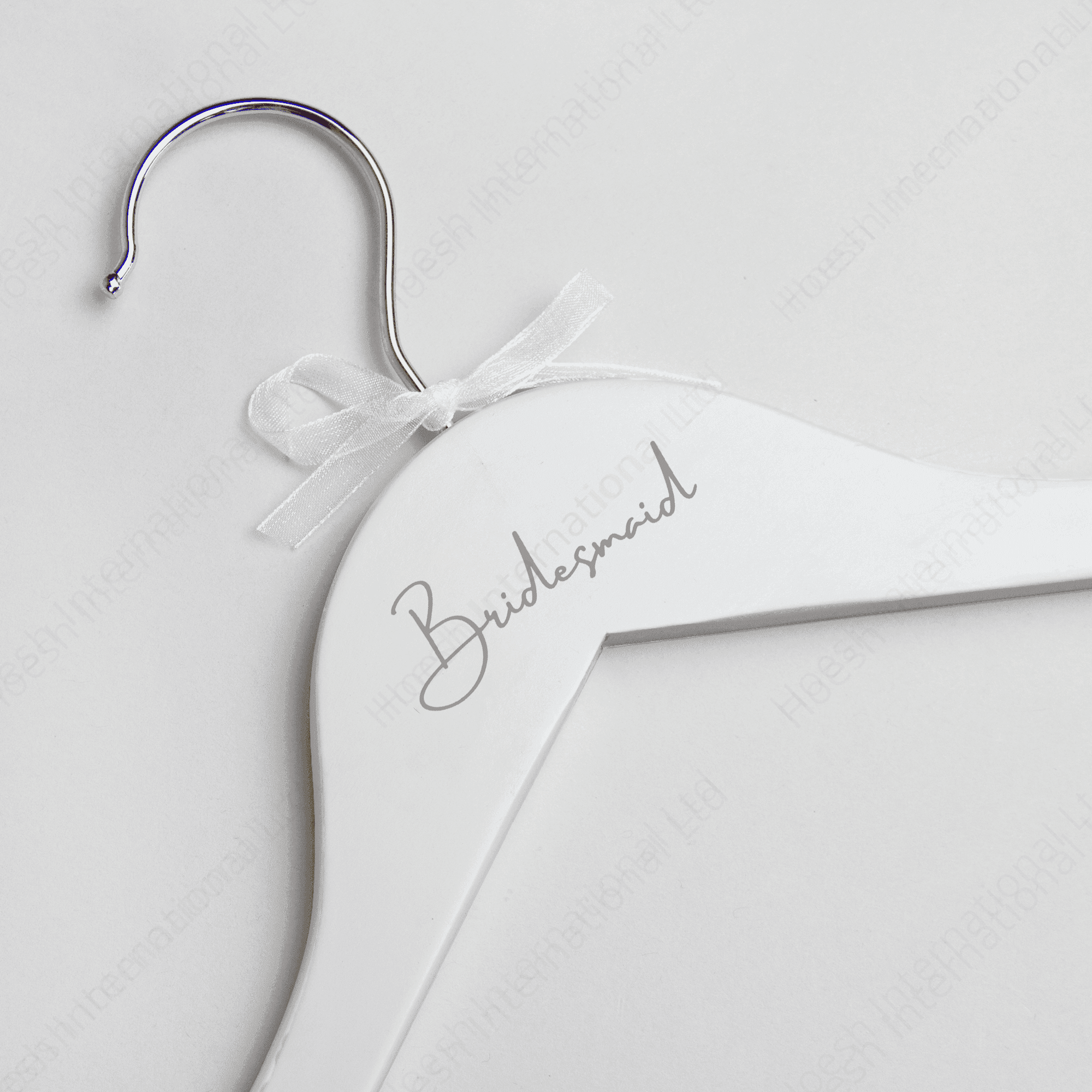 Personalised White Wooden Hanger Printed with BRIDE / BRIDESMAID - Hoesh International Ltd