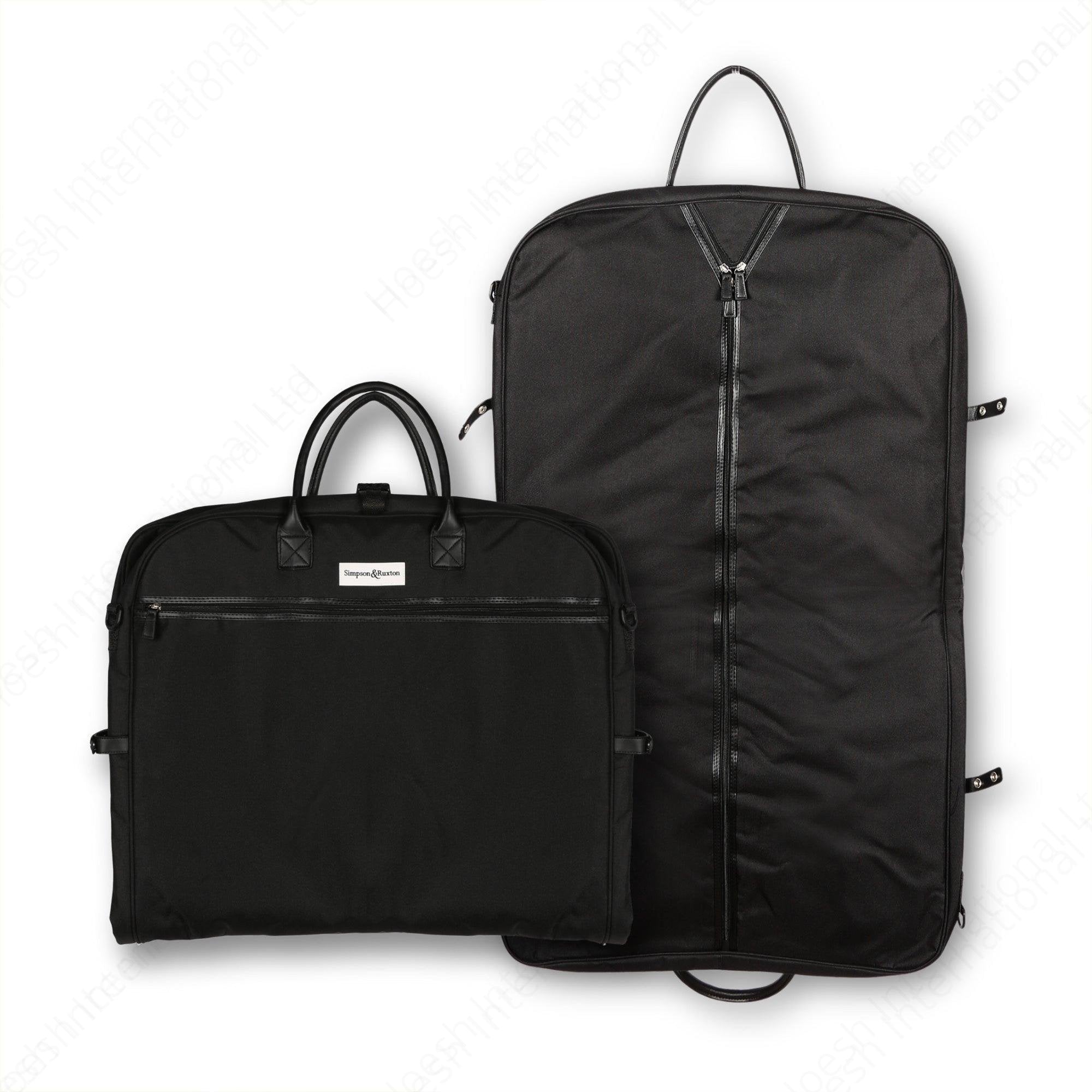 Simpson & Ruxton Black 42" Luxury Heavy Duty Garment Travel Luggage Suit/Dress Carrier - Hoesh International Ltd