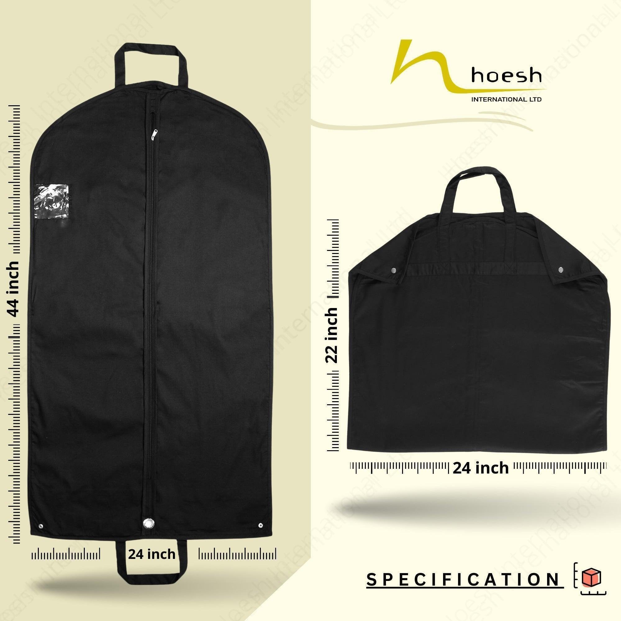 Luxury Black Travel Suit Carrier Cotton Twill Covers - Hoesh International Ltd