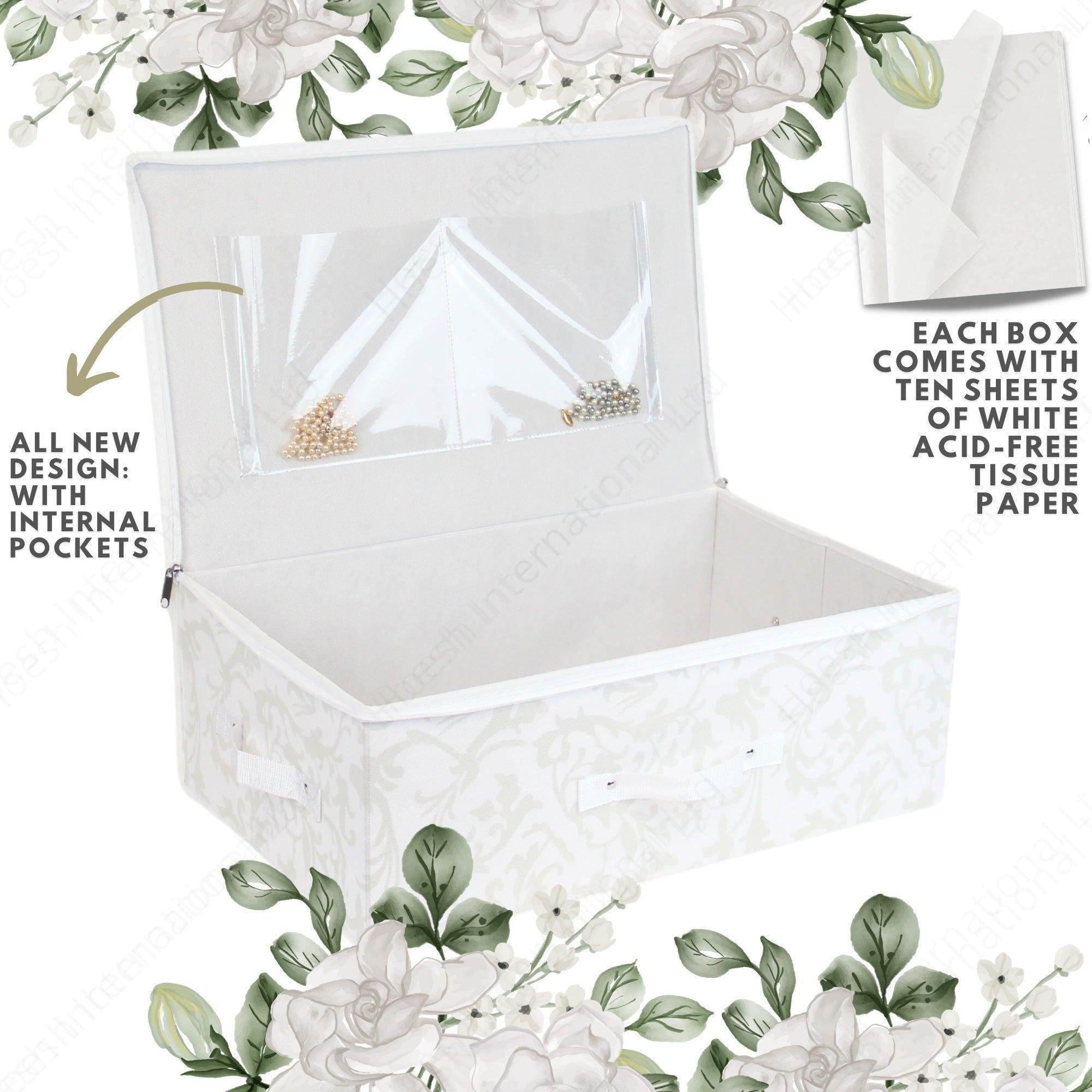 White Floral Wedding Dress Travel Storage Box - Hoesh International Ltd