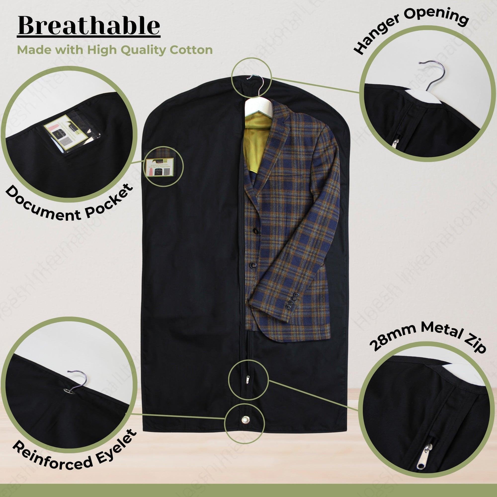 44” Finest Cotton Twill Breathable Fabric Suit Cover - Hoesh International Ltd