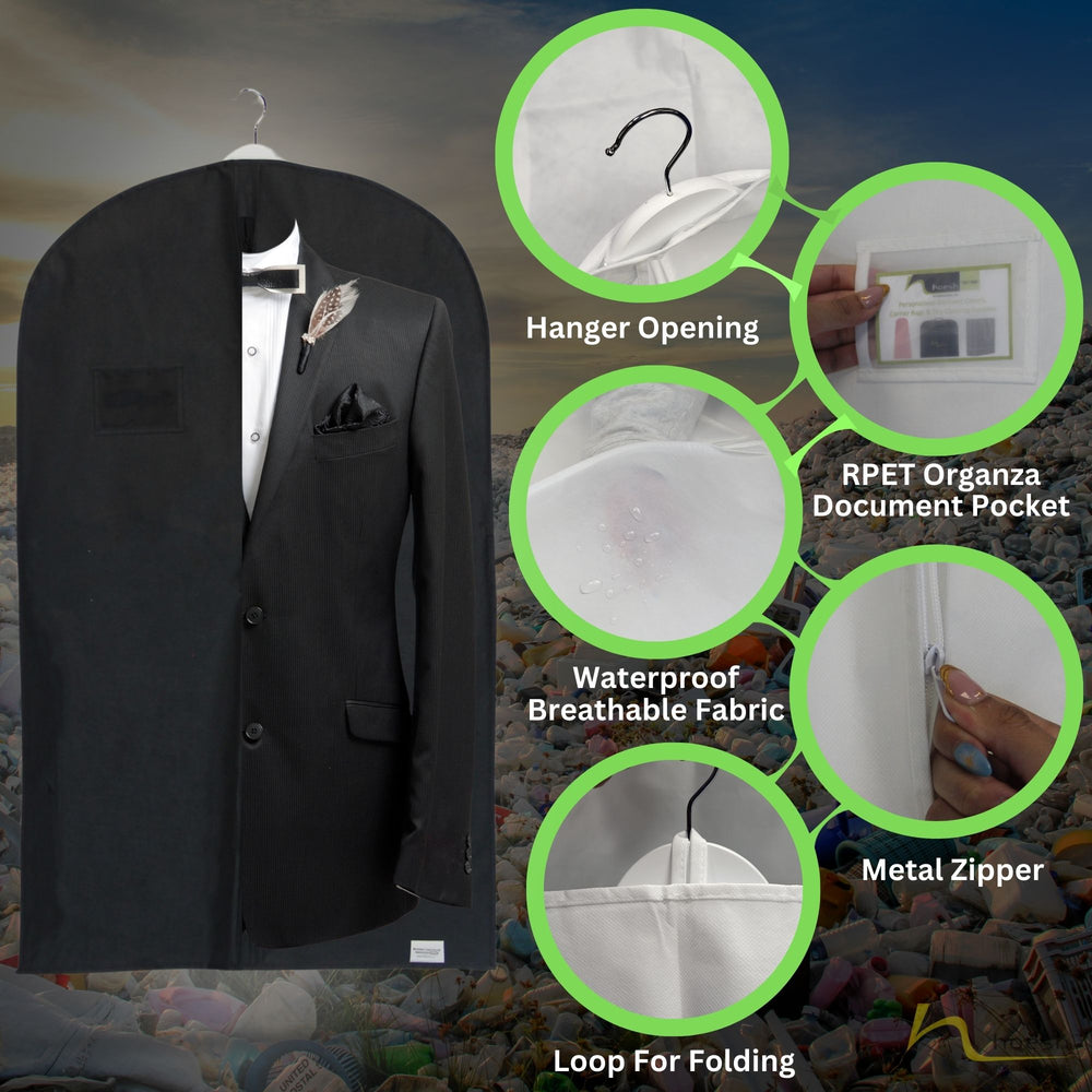 EcoFriendly Suit Cover Sustainable Garment Bag for Men's Suits