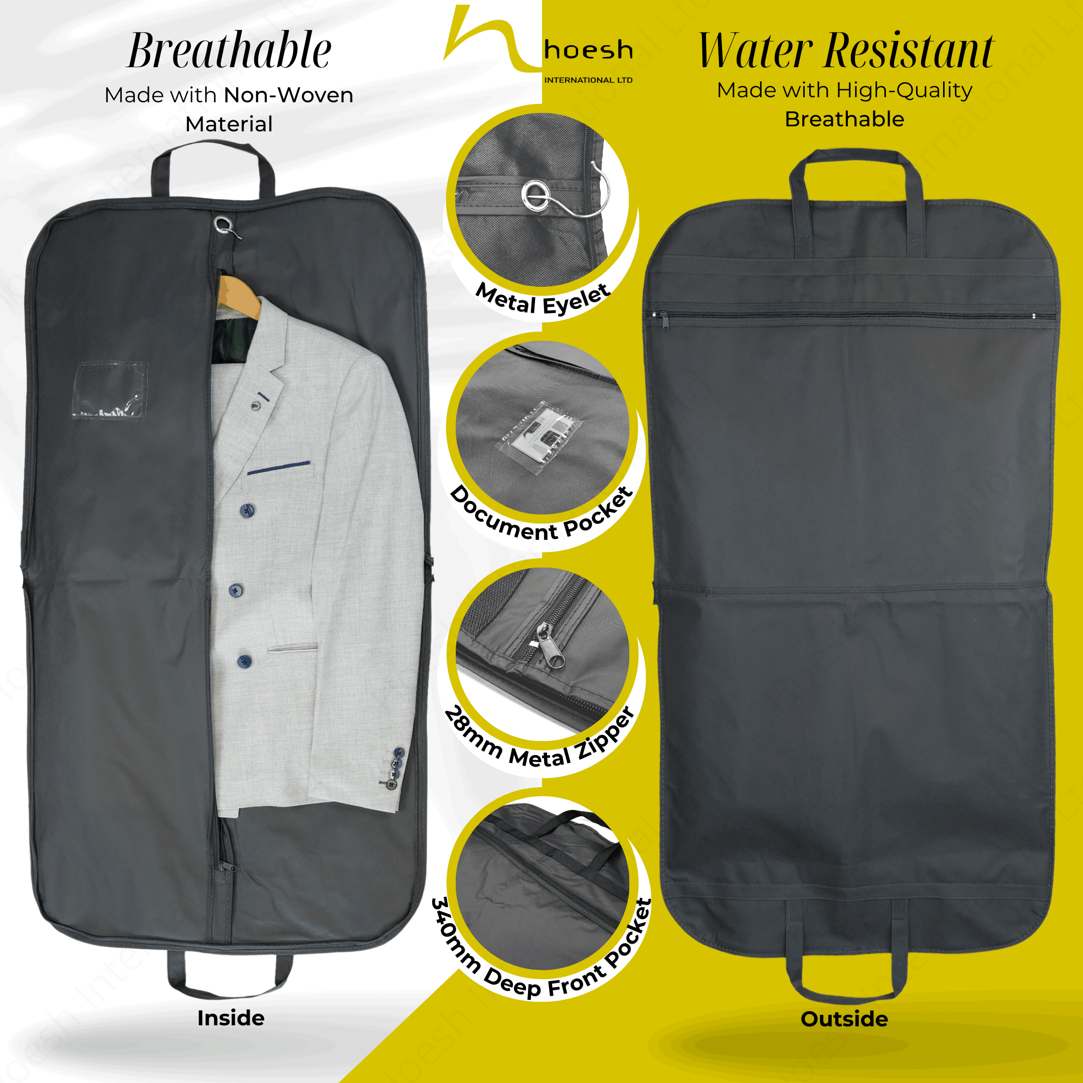 Breathable Grey Men Suit Travel Carrier - Hoesh International Ltd