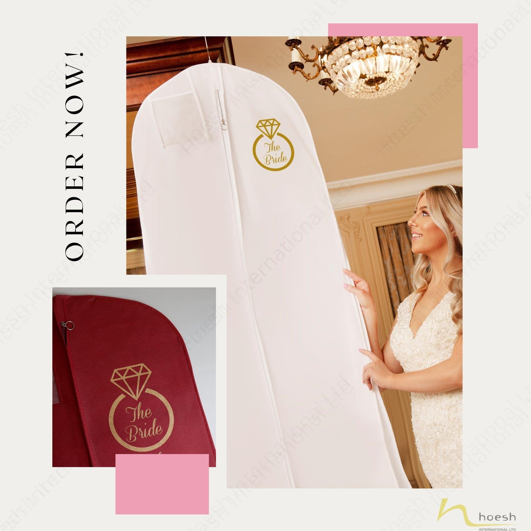 Personalised Breathable Wedding Garment Bag with The Bride - Hoesh International Ltd