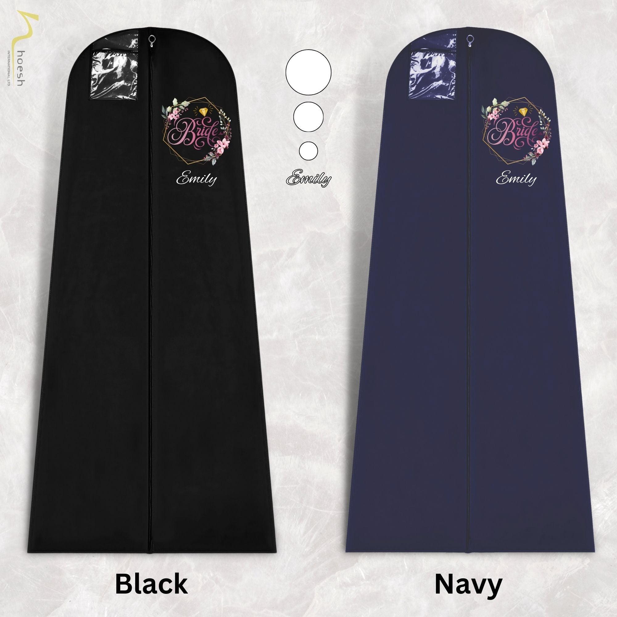Hoesh UK Bridal Gown Garment Bag - Printed Wedding Dress Bag | Long Dress Covers for Bride