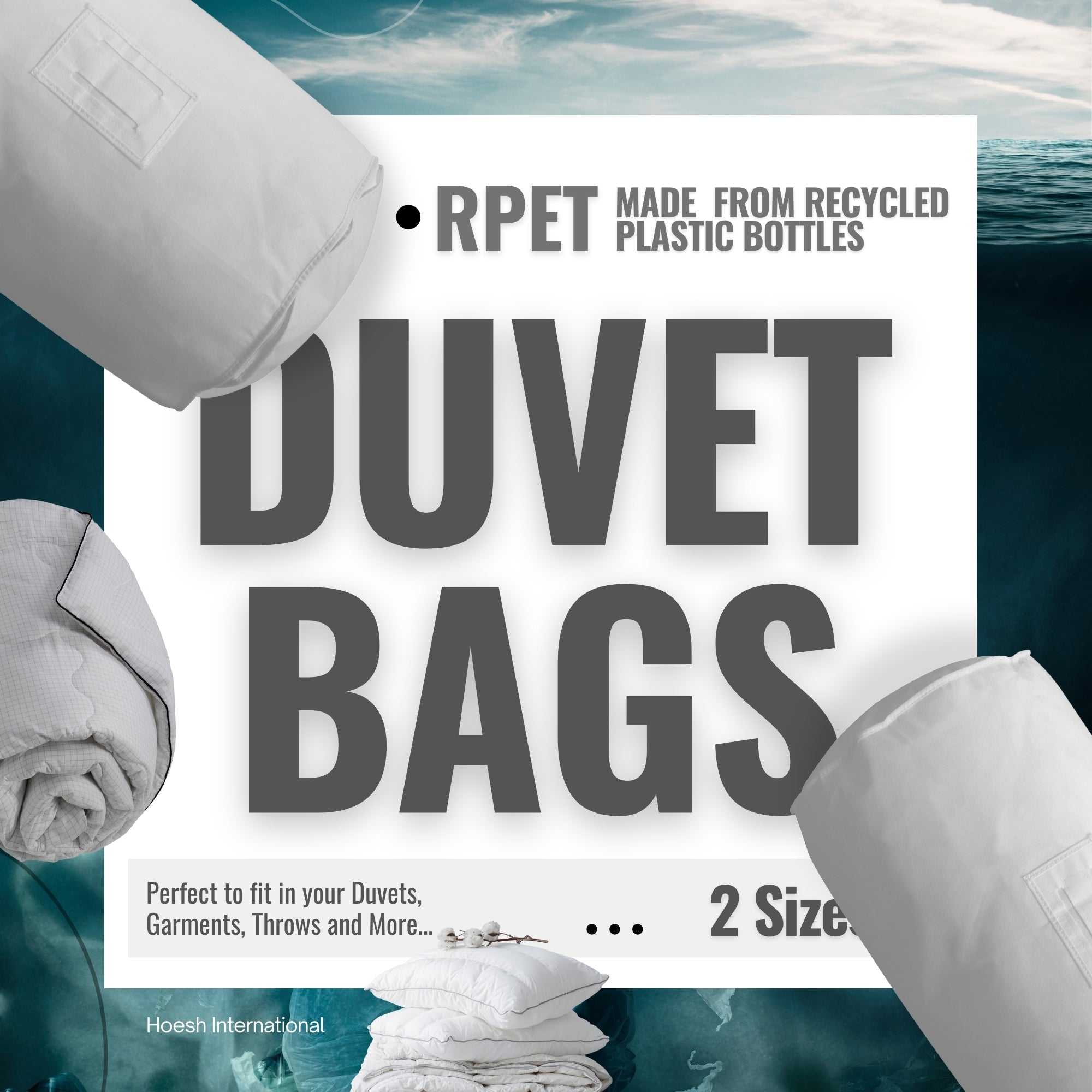 Large & Small Duvet Storage Bags | Sustainable RPET Material | Mold-Resistant Comforter Protector | Reusable Bedding Organizer with Handle