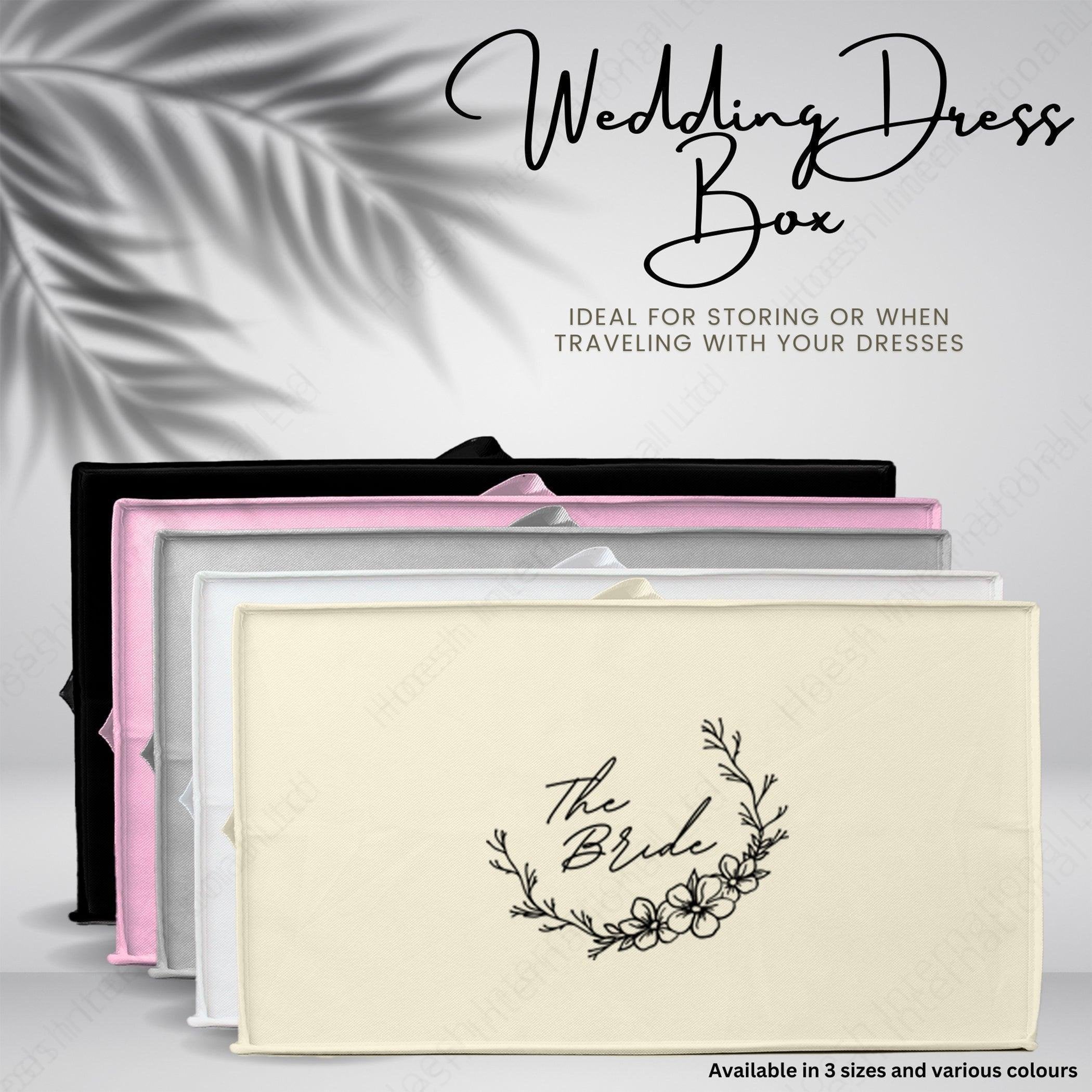 Wedding Dress Storage Box With "THE BRIDE" Floral Wreath - Hoesh International Ltd