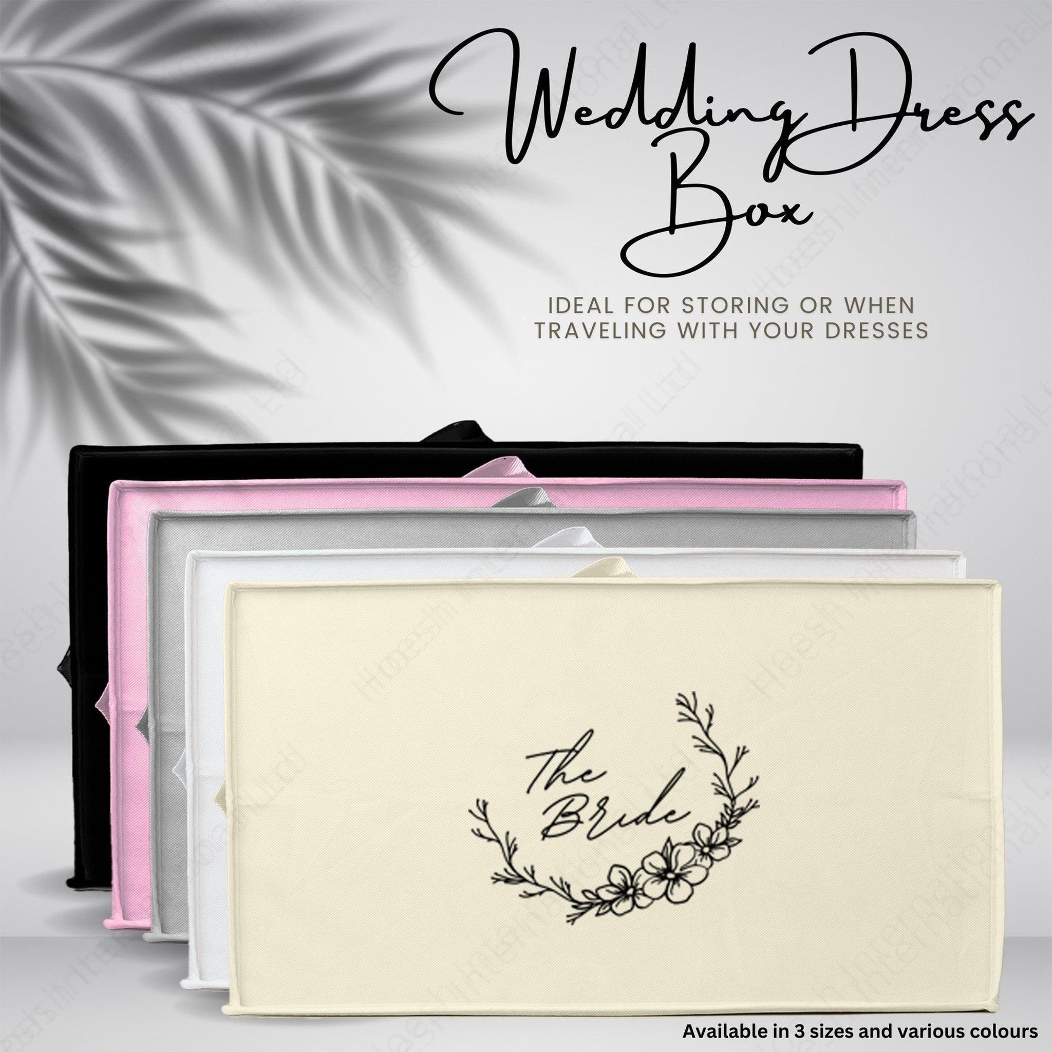 HOESH UK Personalised Breathable Wedding Dress Storage Box With "THE B