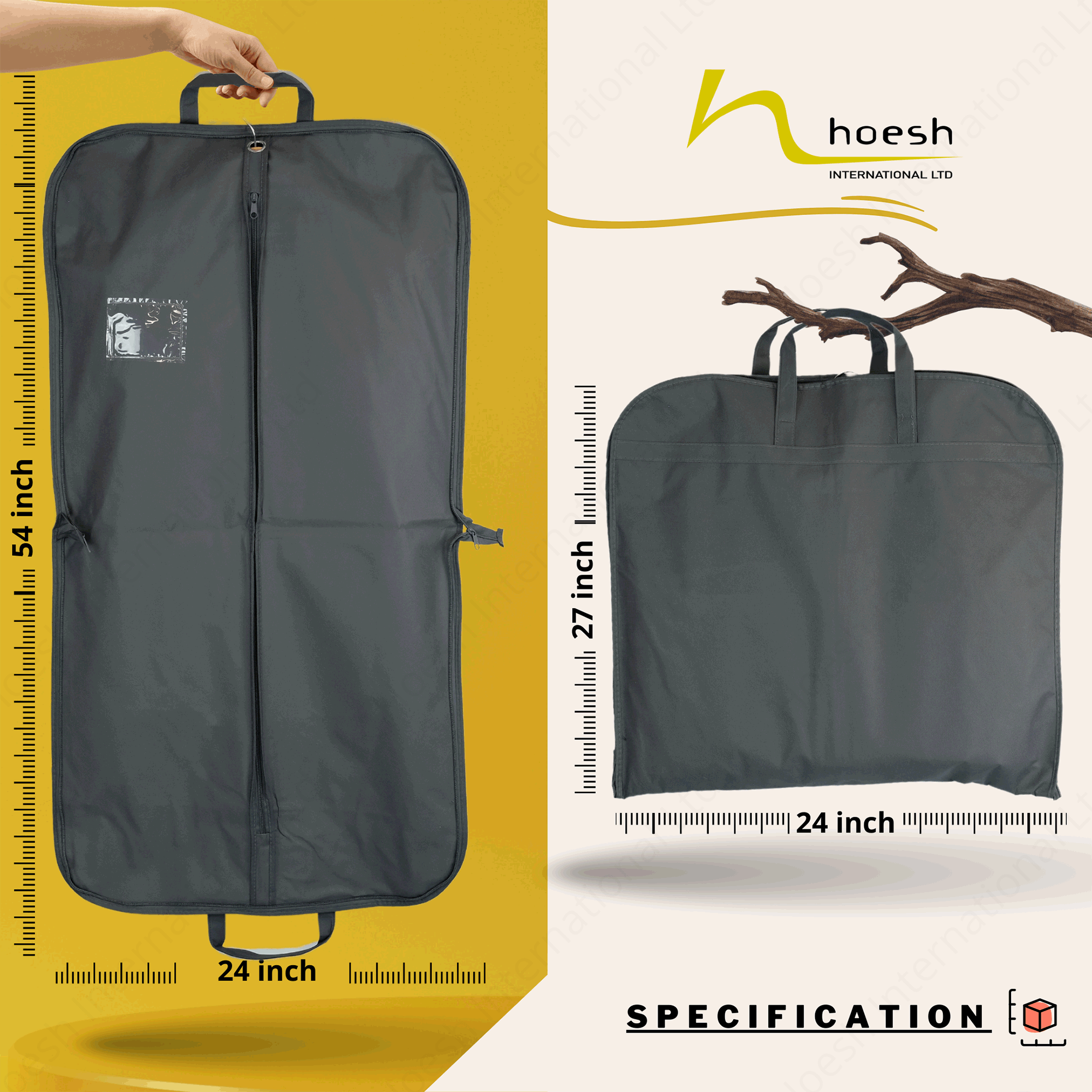 Breathable Grey Men Suit Travel Carrier - Hoesh International Ltd