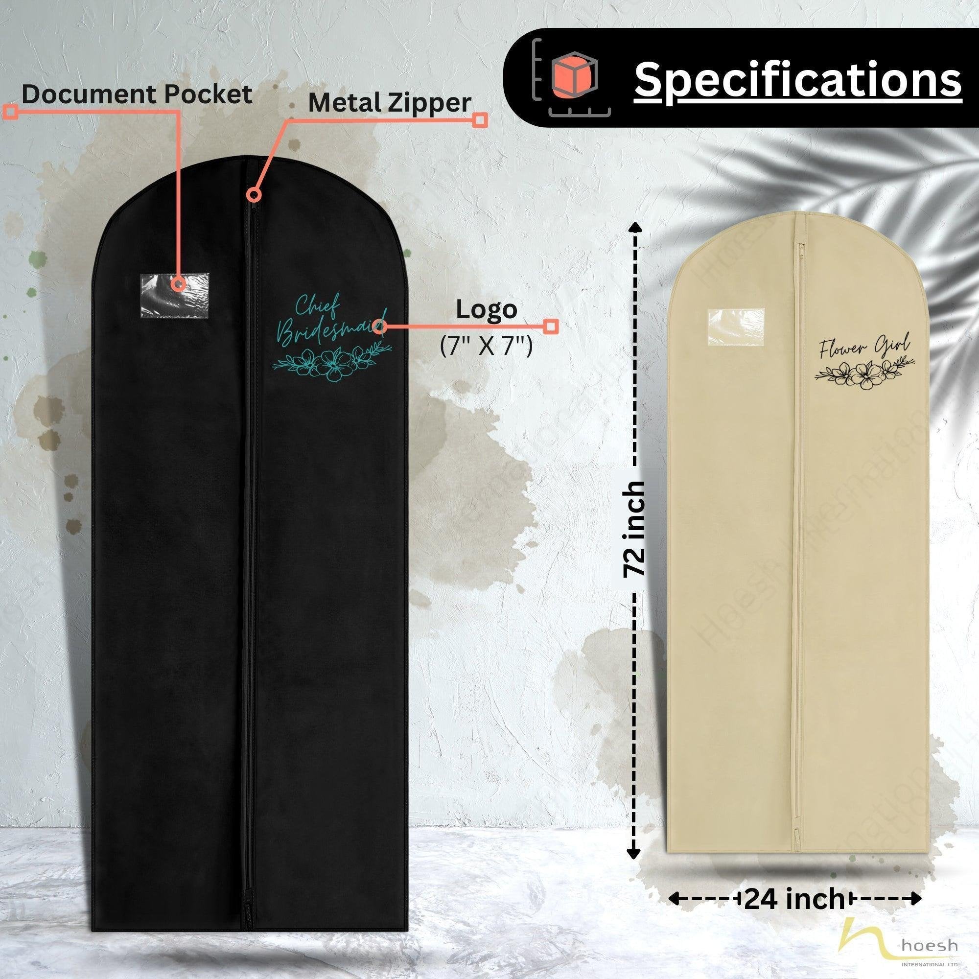 Personalised Breathable Bridesmaid / Chief Bridesmaid Garment Bag Personalised Breathable Bridesmaid / Chief Bridesmaid Garment Bag