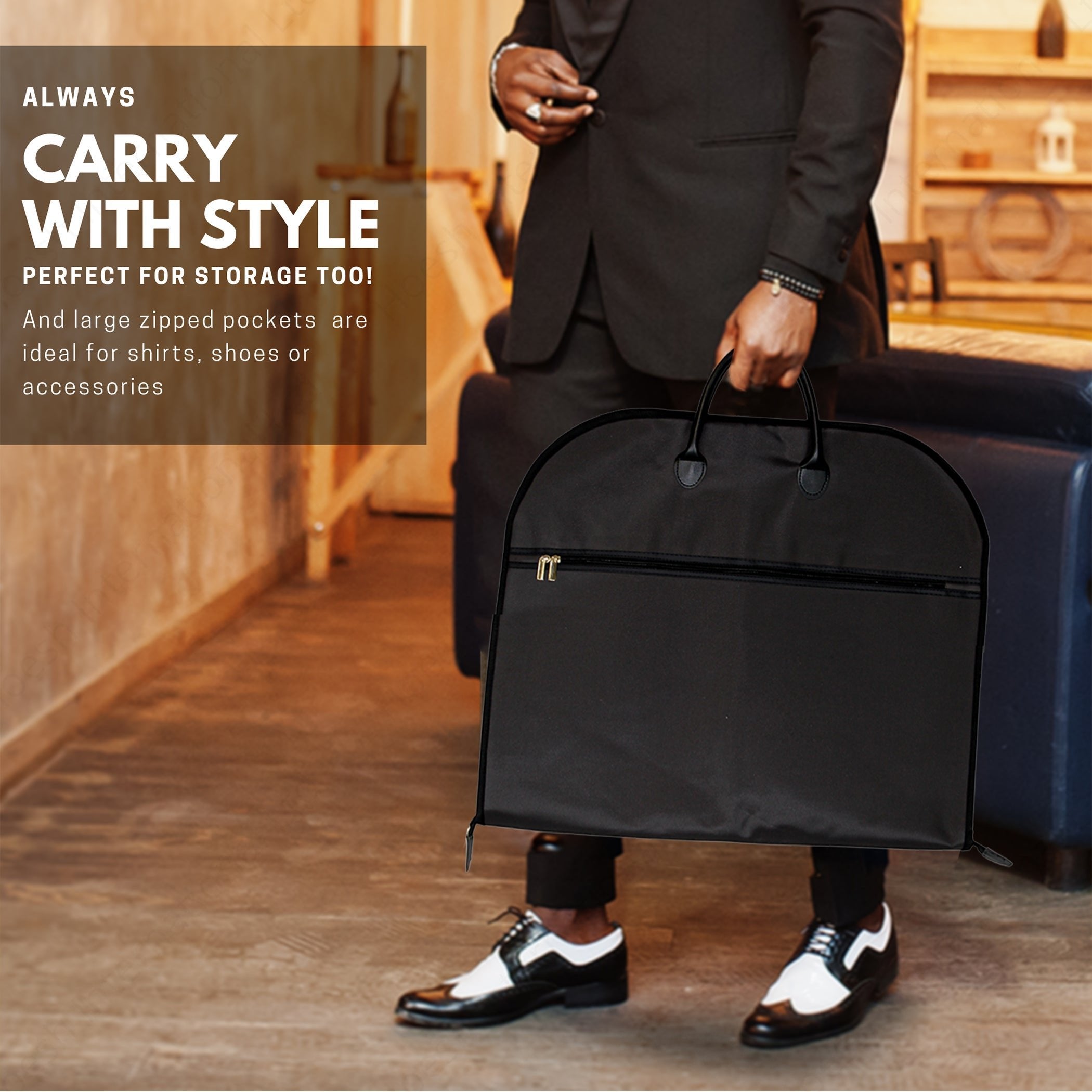 heavy duty men's garment bag for travel 40" Foldable Waterproof Heavy duty Garment Cover Travel Bag with Handl